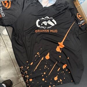 Black and Orange Short Sleeve Tee by the dirt unit